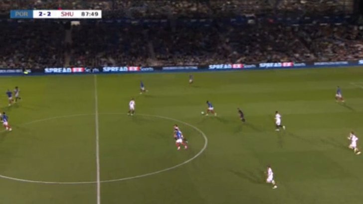 Portsmouth 3-2 Sheffield United — Ebou Adams 89'