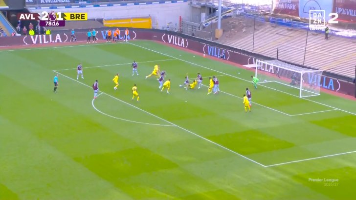 Aston Villa 2-2 Brentford — Kristoffer Ajer 79'
