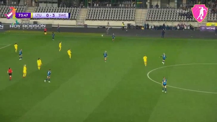 Lithuania Women 0-4 Sweden Women — Stina Blackstenius 74'