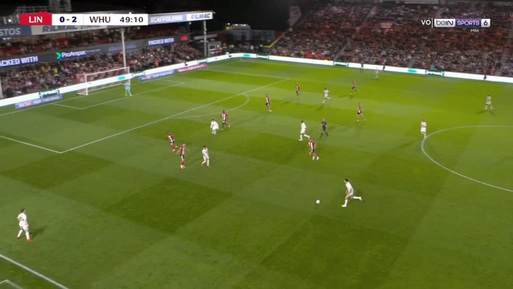 Lincoln City 0-3 West Ham United — Jarrod Bowen 50'