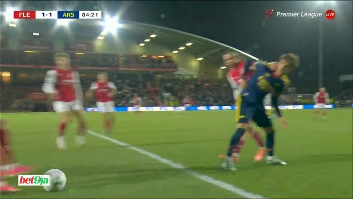 Max Dowman (Arsenal) straight red card against Fleetwood Town 86'