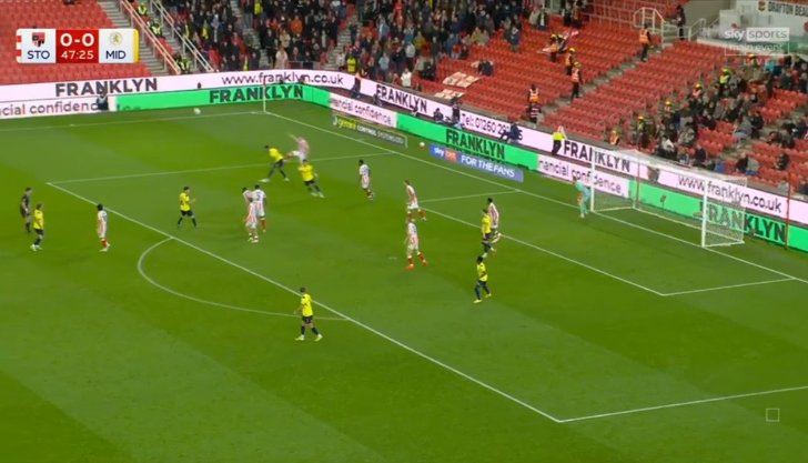 Stoke City 0-1 Middlesbrough — Callum Brittain 48'